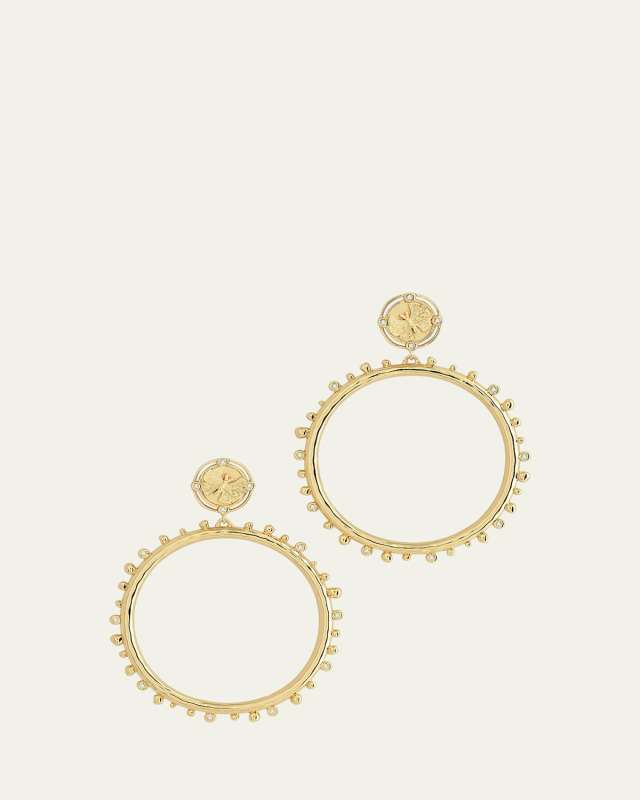 Butterfly Coin Molten Hoop Earrings